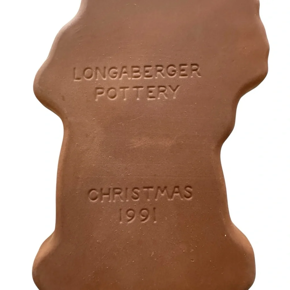 Longaberger Pottery Santa Claus Cookie Mold Set One Size Brown